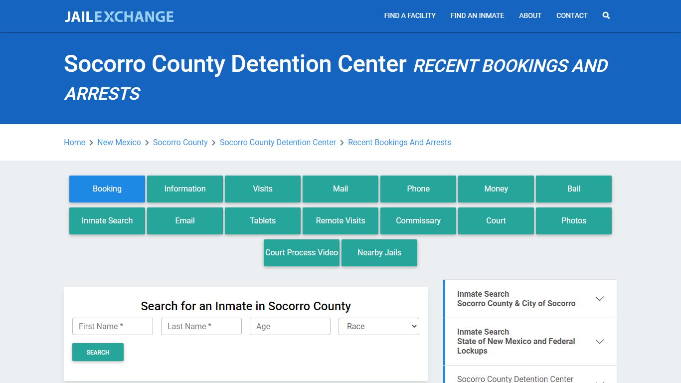 Socorro County Detention Center Recent Bookings And Arrests - Jail Exchange