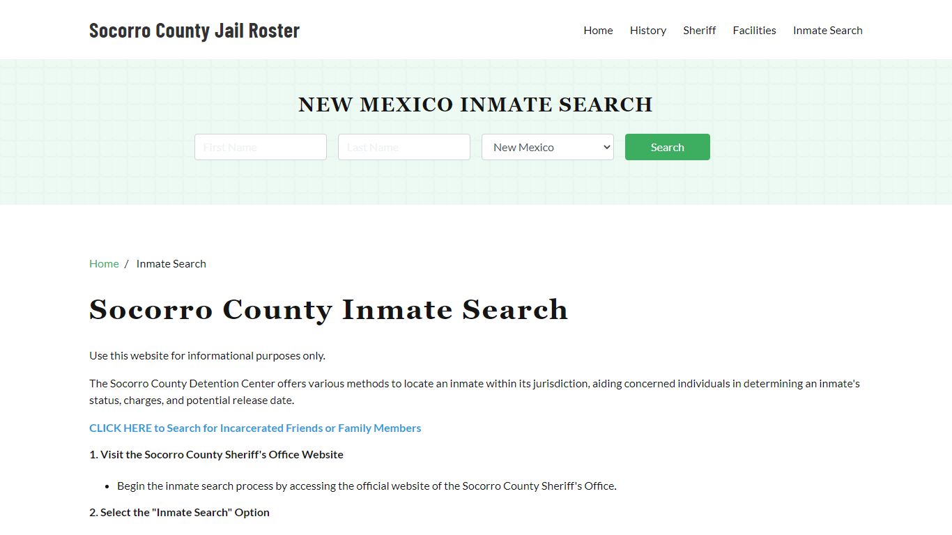 Socorro County, NM Detainee Lookup